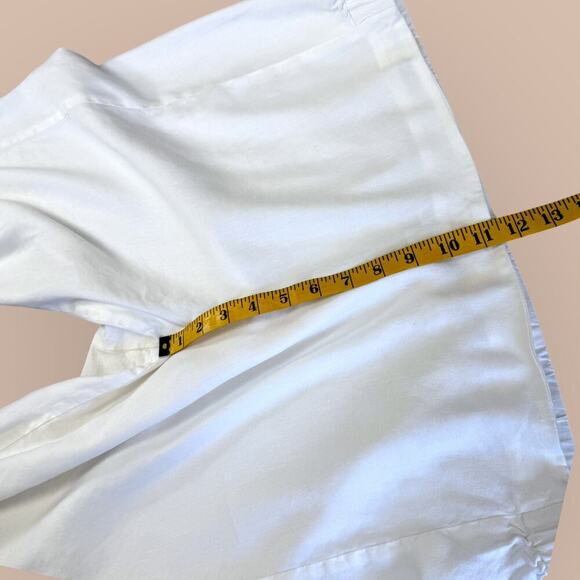 J.Jill Linen Stretch Cropped Lounge Pants Pullon Straight Leg Slit Hem XL White - Picture 11 of 14